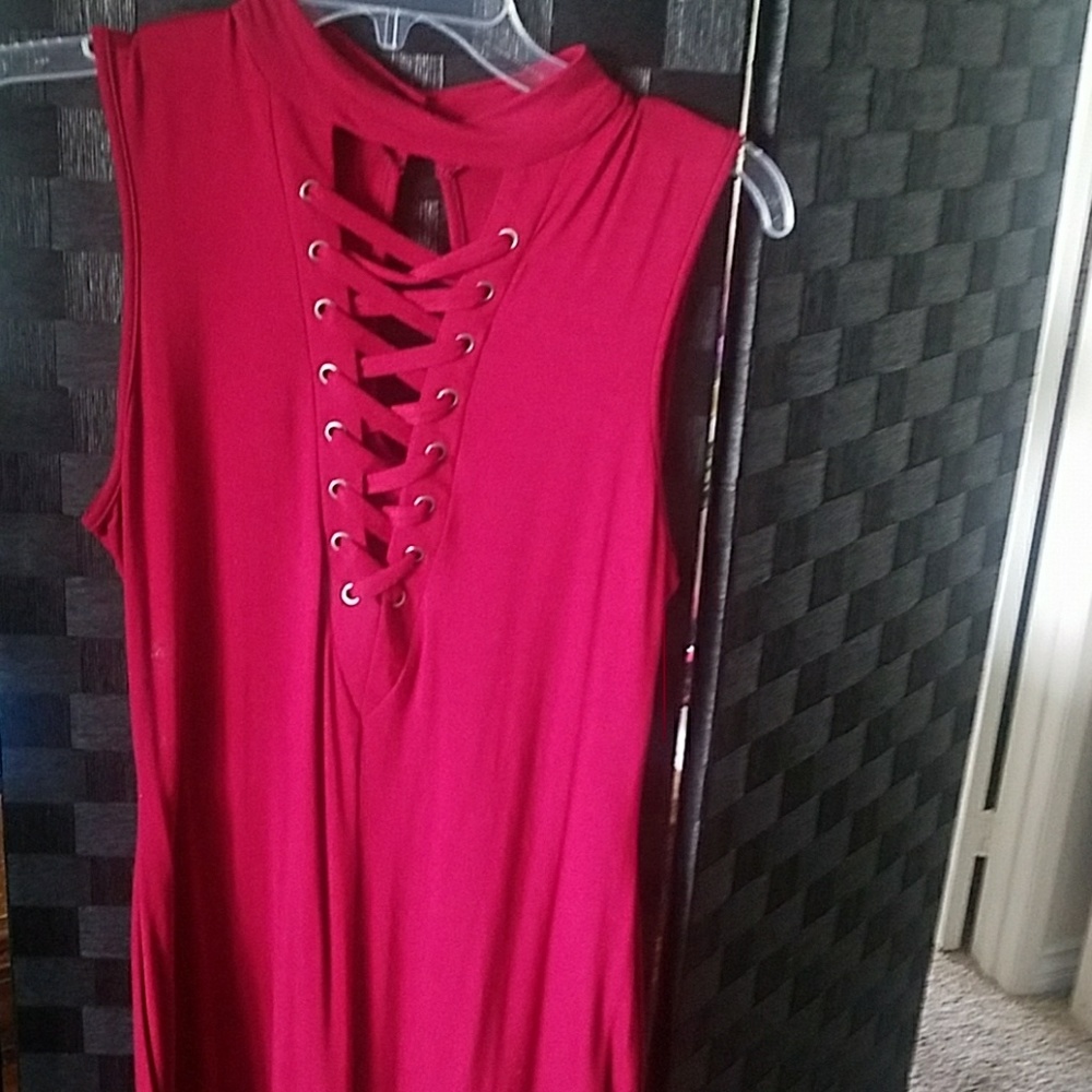 Dark red dress